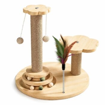 Cat Scratching Wooden Post
